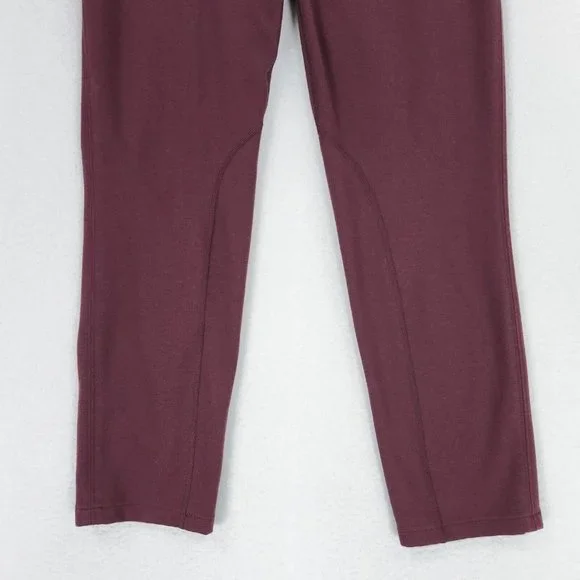 Talbots Pants Women 4 Burgundy Dalton Stretch Mid Rise Tapered Equestrian Seamed - Picture 4 of 13